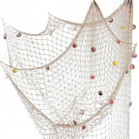 Nature Fish Net Wall Decoration with Shells