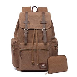 Vintage Casual Canvas and Leather Rucksack Backpack