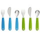 Knife and Spoon Set, 6 Pack, Blue/Green