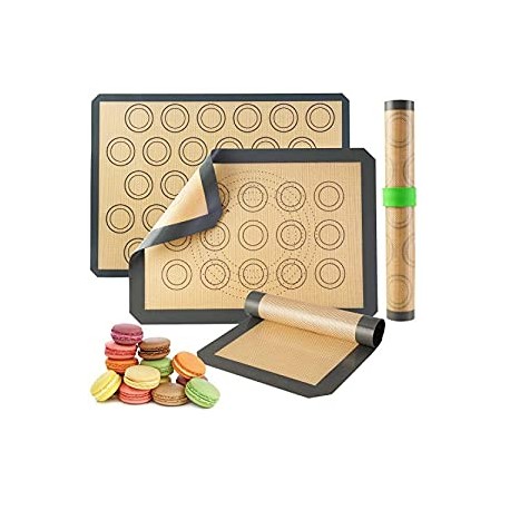 Silicone Baking Mats-Non Stick Cookie Sheet Macaron Mat Liner for Bake Pans & Rolling