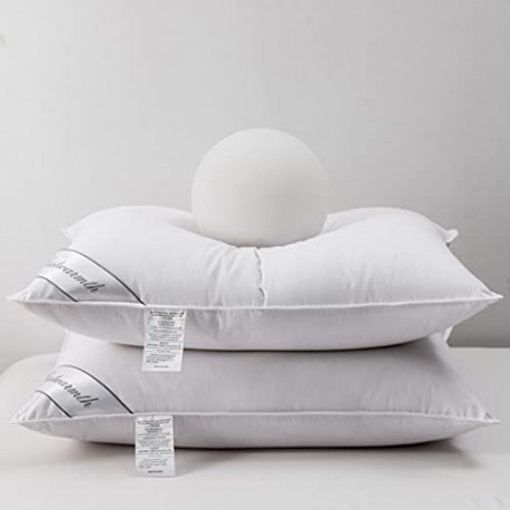 Set of 2 Bedding Soft Pillows 100% Organic Cotton Standard 20x26in
