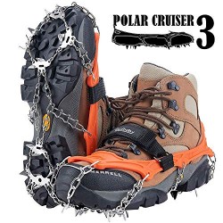 Pack 2 of Crampons Upgraded 19 Spikes Ice Snow Grips Traction Cleats System Safe Protect for Walking