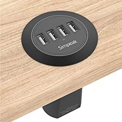 30W 4-Port USB Desk Charger Desktop Charging Station Mounts on The 2.0"/2.4" Grommet Hole