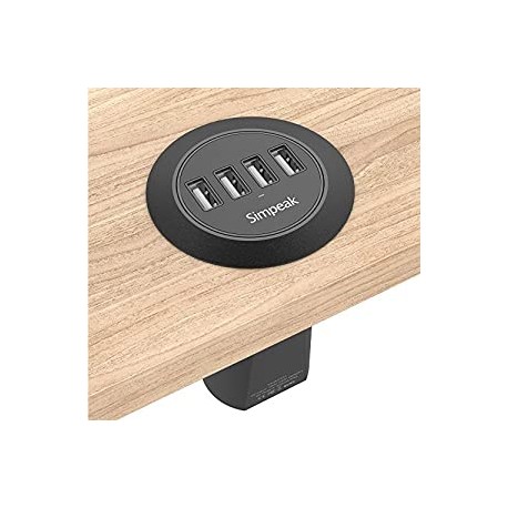 30W 4-Port USB Desk Charger Desktop Charging Station Mounts on The 2.0"/2.4" Grommet Hole