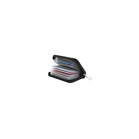 Genuine Leather Credit Card Holder Zipper Wallet With 26 Card Slots
