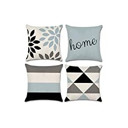 Pillow Covers Linen Home Decor 18 x 18 inch Set of 4 Home