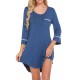 Women’s Sleepshirt 3/4 Sleeves Nightgown Sexy Nightshirts Boyfriend Sleepwear S-XXL