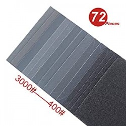 Silicon Carbide Sanding Assorted Grit Sandpaper  9 x 3.6 Inch - 72 Sheets