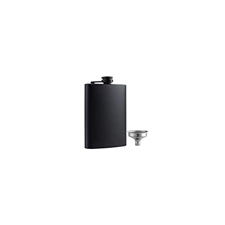 Hip Flask for Liquor Matte Black 8 Oz Stainless