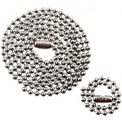 Stainless Steel Military Dog Tag Chain Set - 27 inch and 4.5 inch Ball Chains