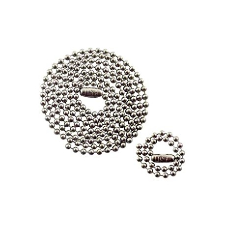 Stainless Steel Military Dog Tag Chain Set - 27 inch and 4.5 inch Ball Chains