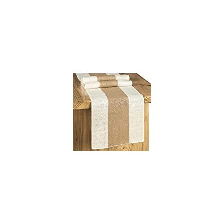 Table Decor Weekend Picnic Jute Woven Fabric, Light Colour Edge 12x72 Inches