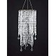 2 Tiers Sparkling Iridescent Acrylic Beaded Hanging Chandelier Light Fixture W8.5" X H20.5"