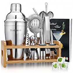 2 of Cocktail Shaker Set Bartender Kit, Godmorn 15Pcs Bartender Shaker