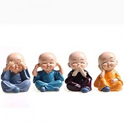 4PCS Cute Kongfu Monk Car