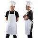 Chef Hat and Kitchen Apron Adult Adjustable White