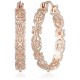 Gold Plated Sterling Silver Filigree Round Hoop Earrings