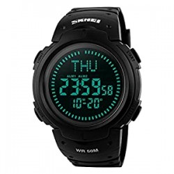 Men's Military Sports Digital Watch Survival Compass LED Screen 50M Waterproof