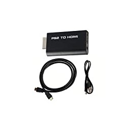 1080P PS2 to HDMI Adapter Converter with 3.5mm Audio Output + 5 Feet HDMI Cable for HDTV HDMI Monitor