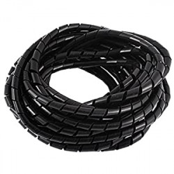 8M 25ft 8mm Black Wire Spiral Wrap Sleeving Band Tube Cable Protector