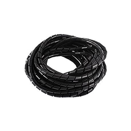 8M 25ft 8mm Black Wire Spiral Wrap Sleeving Band Tube Cable Protector