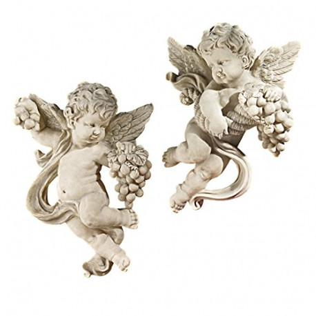 Cherub Harvest Wall Sculptures, Full Color