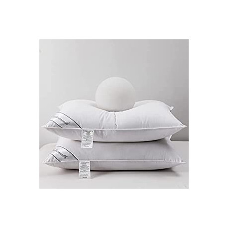 Set of 2 Bedding Soft Pillows 100% Organic Cotton Standard 20x26in