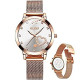 Women's Rose Gold Mesh Bracelet Watch