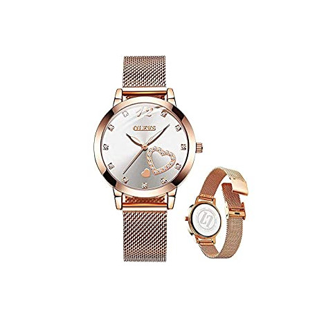Women's Rose Gold Mesh Bracelet Watch