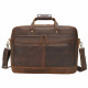 Large Capacity 17 Inch Cow Leather Travel Briefcase