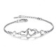 Sterling Silver"Forever Love"Double Heart Bracelets for Women Valentine's Day