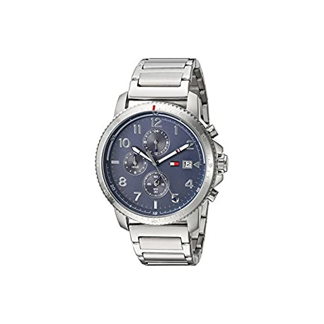 Men's Casual Sport Stainless Steel Quartz Watch with Stainless-Steel Strap, Tone, 0.8 (Model: 1791360)