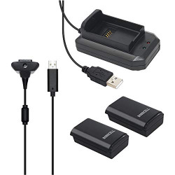 Xbox 360 Rechargeable Battery Packs, 2 x 2200mAh Replacement Batteries