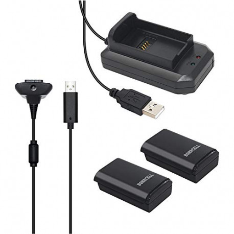 Xbox 360 Rechargeable Battery Packs, 2 x 2200mAh Replacement Batteries