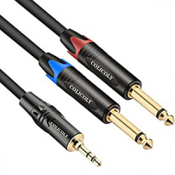 3.5mm TRS to Dual 1/4" TS Stereo Breakout Cable - 6.6ft