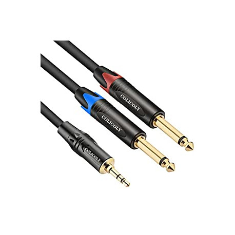 3.5mm TRS to Dual 1/4" TS Stereo Breakout Cable - 6.6ft