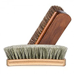6.7" Horsehair Shoe Shine Brushes with Horse Hair Bristles for Boots