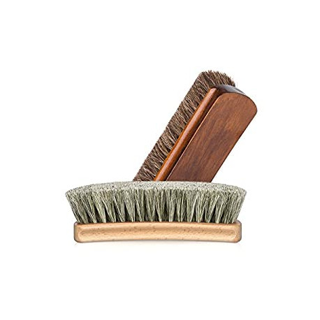 6.7" Horsehair Shoe Shine Brushes with Horse Hair Bristles for Boots