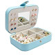 Torquoise Blue PU Earring Ring Neckalce Jewery Case Box Organizer