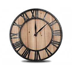 Decorative Modern Large Wall Clock Non Ticking - Wood (16 Inches)