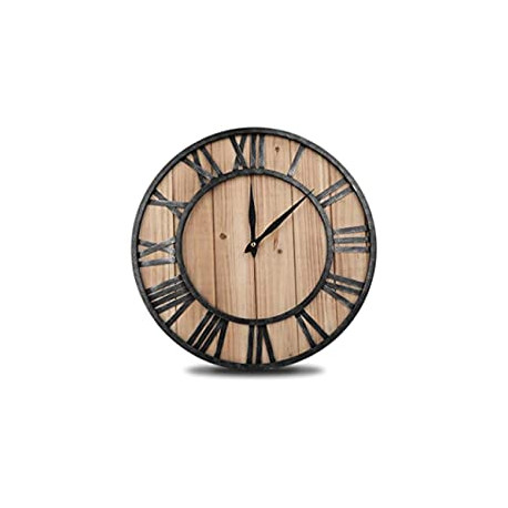 Decorative Modern Large Wall Clock Non Ticking - Wood (16 Inches)