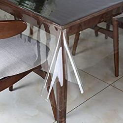 Rectangle Plastic Transparent Sheet Table Cover 54X102 Inch