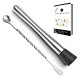 10 inch Stainless Steel Cocktail Muddler and Mixing Spoon with Cocktail Recipes Book