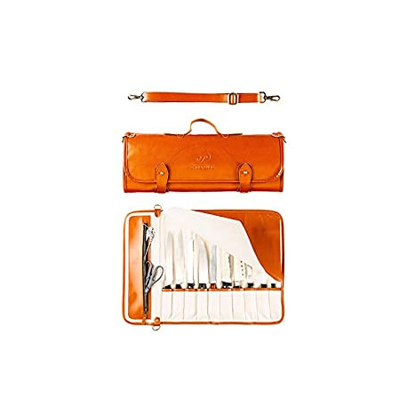 Chef Knife Roll Bag Holds 10 Knives and Cooking Tools