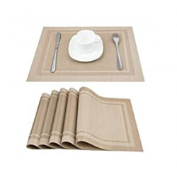 Set of 6,Woven,Vinyl,PVC Placemats for Dining Table Pack 2