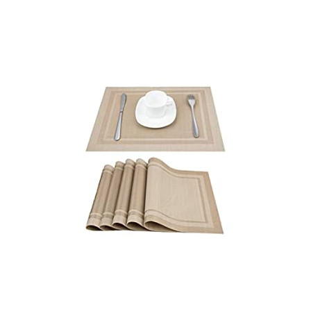 Set of 6,Woven,Vinyl,PVC Placemats for Dining Table Pack 2