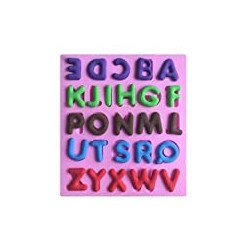 3D Silicone Mold 26 English Uppercase Letters Shape Cake Tools,Pink