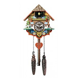 Clocks Musical Multi-Colored Quartz Cuckoo Clock - 8 Inches Tall