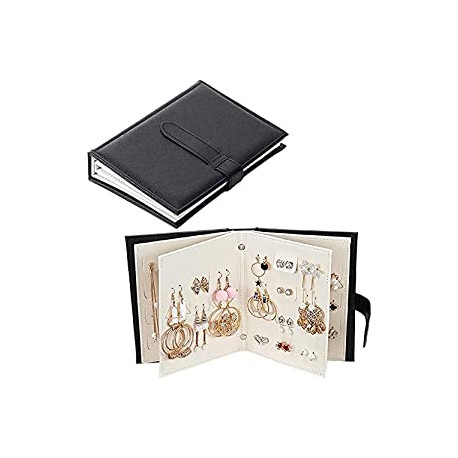 Case Pu Leather Earring Holder with Book
