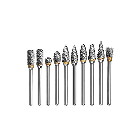 10pcs 1/8 Tungsten Carbide Rotary File Solid